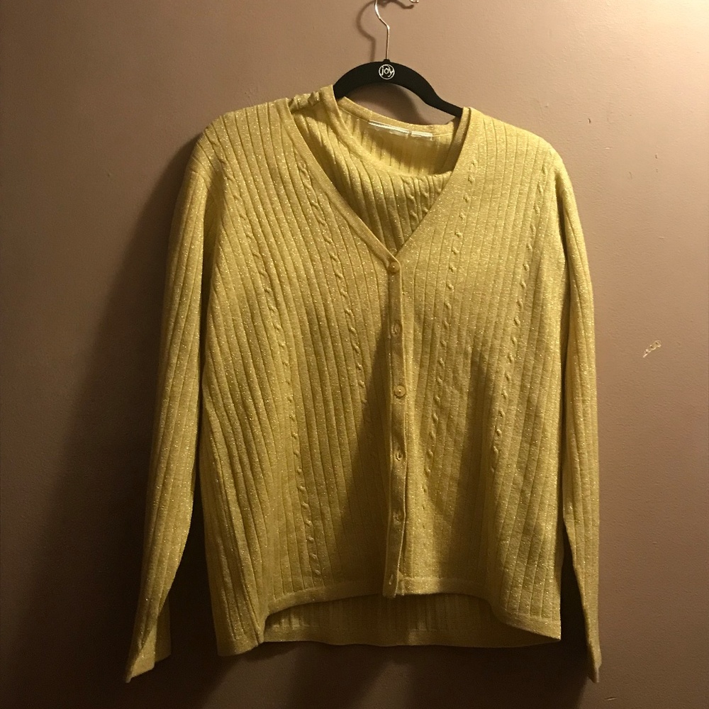First Issue by Liz Cl Cardigan 2-in-1 sweater set